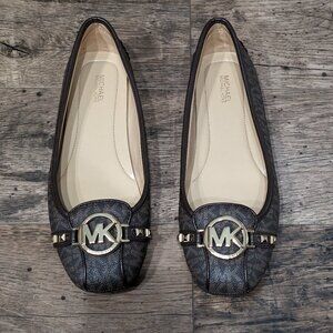 Michael Kors Brown with Gold Flats Size 9